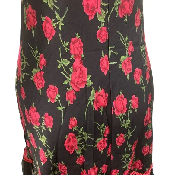 Betsey Johnson Floral Rose Silk Slip Dress P/M - Picture 5 of 8